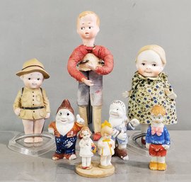LOT OF 8 JAPANESE / GERMAN BISQUE DOLLS