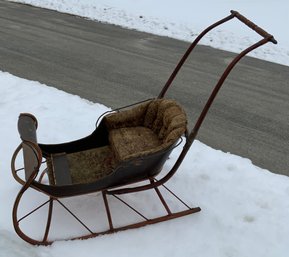 Antique Victorian Childs Push Sleigh
