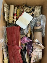 Box Lot Of Early Trims & Lace