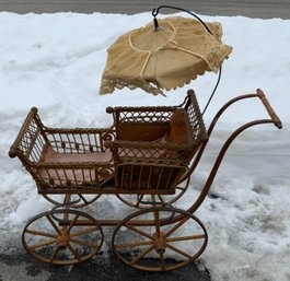 Antique Wicker Dolls Carriage