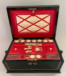 Inlaid Mother Of Pearl 19th C Sewing Box