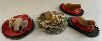 Lot Of 4 Antique Pen Wipes Circa 1880