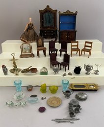 Lot Of Antique & Vintage Doll House Miniatures & Accessories
