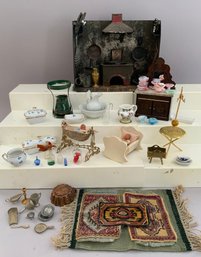 Lot Of Antique & Vintage Doll House Miniatures & Accessories