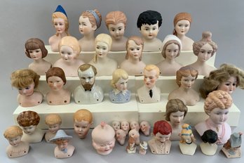 Large Lot Of Artist Doll Heads, Fawn Zeller, Herold, Goodie B, Masteller, Maggie Head, Anna May, Etc.