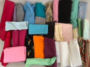 Box Lot Of Asst. Fancy Fabric For Doll Dressing: Silk, Velvet, Brocade, Etc.