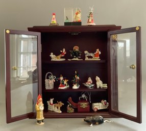 Hanging 2  Glass Door Cabinet With Assorted Items