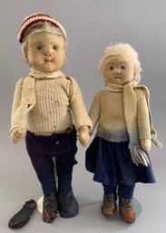 2  Steiff Felt Dolls