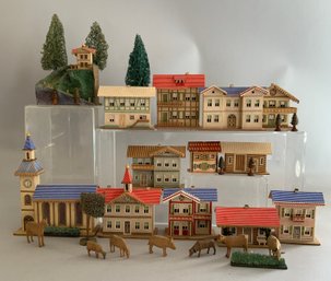 Small German Village, Cardboard & Wood, Buildings, Tress, Animals, Etc.