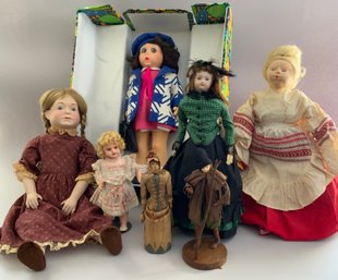 Opportunity Box Lot Of Assorted Dolls Including A 22 Lenci In Original Box