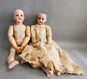 LOT OF 2 GERMAN BISQUE DOLLS