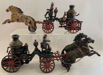 2 – 19' Long Cast Iron Horse Drawn Fire Pumpers Patent Nov 18 – 80  March 20 – 89