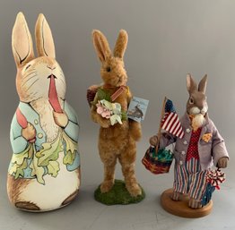 Lot Of 3 Easter Rabbits