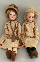 2  Bisque Sister Dolls