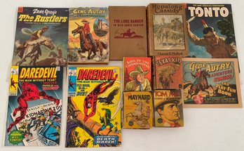 Box Lot Of Cowboy & Comic Books
