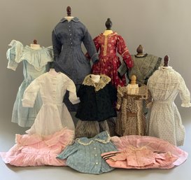 Tray Lot Of Vintage Dolls Clothes Med To Lg
