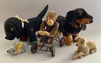 Lot Of 5 Assorted Felt/wool & Mohair Animals