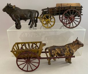 2 – Cast Iron Ox Driven Wagons