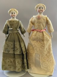 2  7 Parian Shoulder Head Dolls