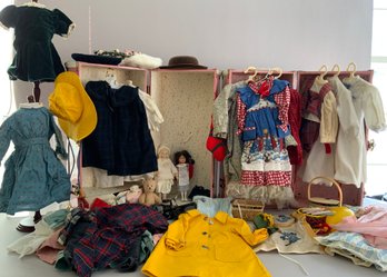 2  18 Pink Doll Trunks With Assorted Doll Clothes, Etc.