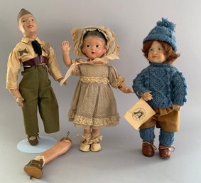 3  Composition Dolls