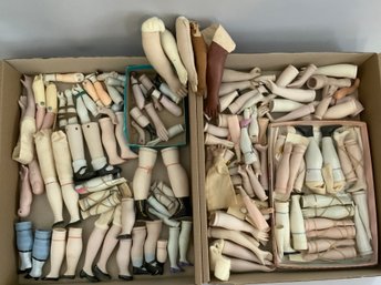 Large Lot Of Antique And Modern Doll Bisque/china Parts