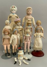 Lot Of 9 Bonnet Head Artist Dolls