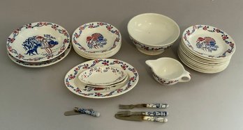 Tray Lot Of 20  Pcs. Of French Play China