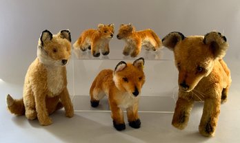 Lot Of 5 Steiff Foxes