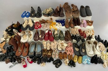 Large Lot Of Vintage & Modern Doll & Childrens Shoes Pairs & Singles