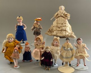 11  Small All Bisque/parian Dolls