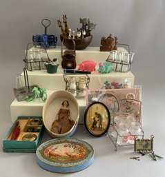 Opportunity Box Lot Of Doll House Miniatures & Accessories, Etc.