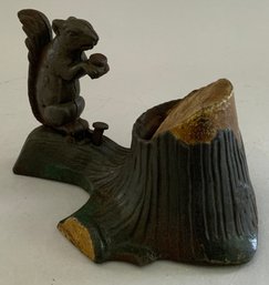 Squirrel & Tree Stump Cast Iron Mechanical Bank
