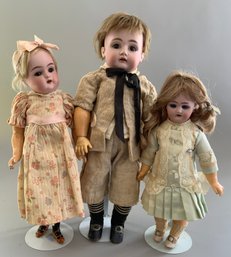 3  Small Bisque Dolls