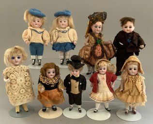 9  Small All Bisque Dolls