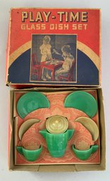 Play Time Glass Tea Set #132, By Akro Agate Co. Clarksburg, W. Virginia, C. 1930