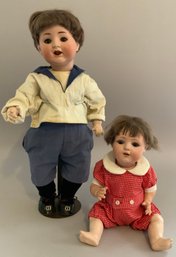2  Bisque Head Dolls