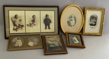 Lot Of 6 Matted & Framed Photos Of Young Children