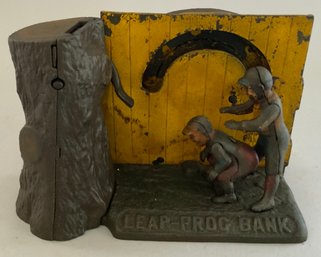 Leap-Frog Cast Iron Mechanical Bank