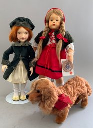 2  Wood Head Artist Dolls