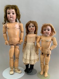 3  Bisque Head Child Dolls