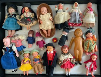 Lot Of 18 Small Celluloid & Plastic Dolls