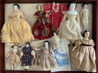 Lot Of 8 Small Dolls, 3  6 , China, Parian, Artist, Etc.