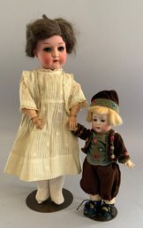 Lot Of 2 Bisque Head Dolls