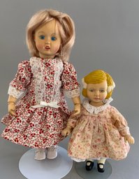 2  Carved Wood Artist Dolls
