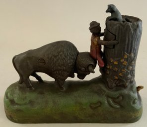 Butting Buffalo Cast Iron Mechanical Bank