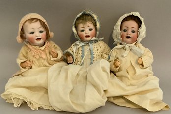3  Bisque Head Baby Dolls