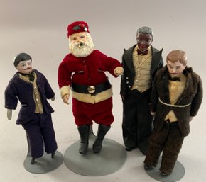 Lot Of 4  5 Doll House Dolls Including Santa, All Men