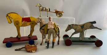 Lot To 4 Early Horse Toys
