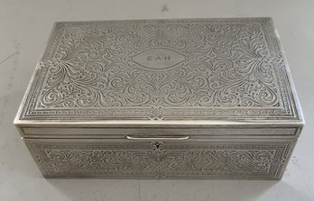 Vintage Tiffany & Co Makers 46884 Sterling Silver 925-1000, Jewelry Box With Purple Velvet Lined Interior